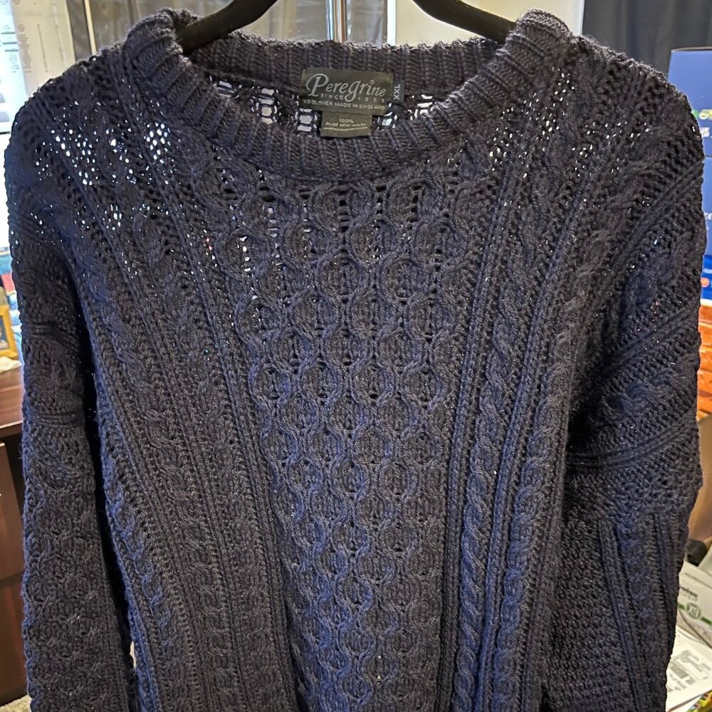Peregrine Cable Knit Sweater Blue
